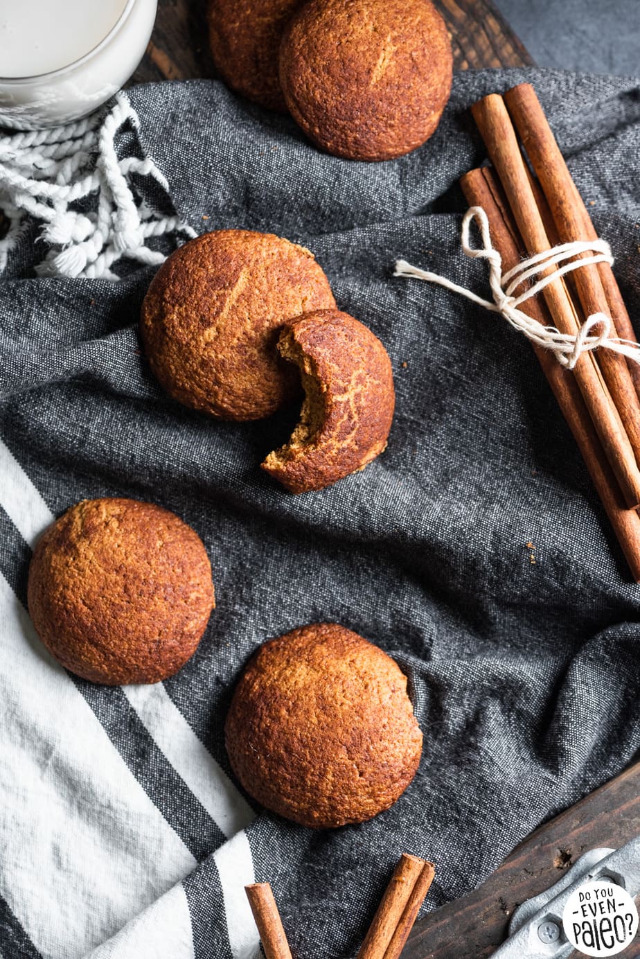 Cookies styled on a dark grey linen cloth