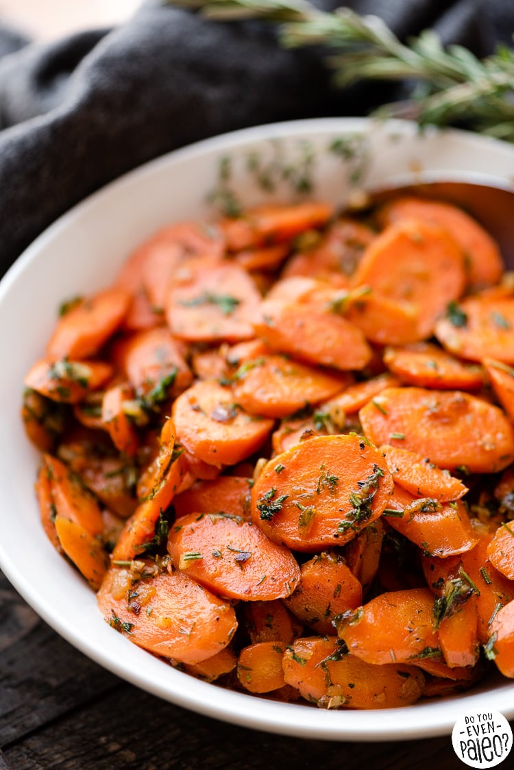 Bowl full of sauteed carrots
