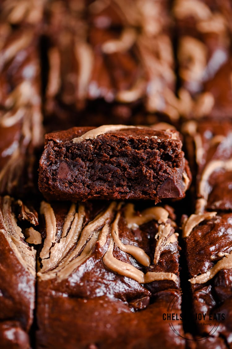 Closeup of a gluten free brownie