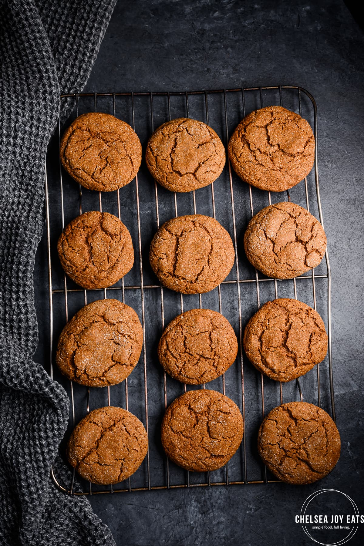 Gluten free molasses cooking cooling on a rack