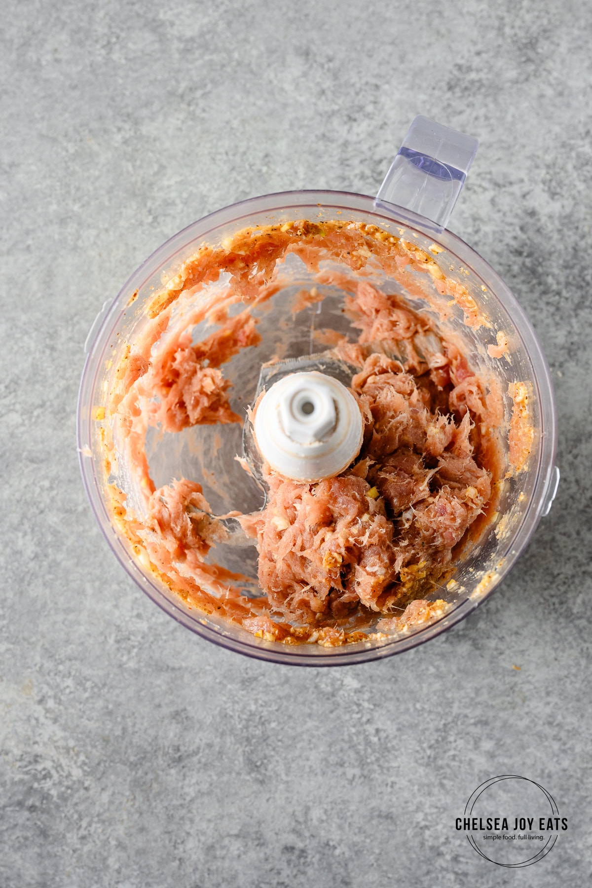 Fresh tuna, tamari, ginger, garlic, and fish sauce pulsed into a rough paste in a food processor.